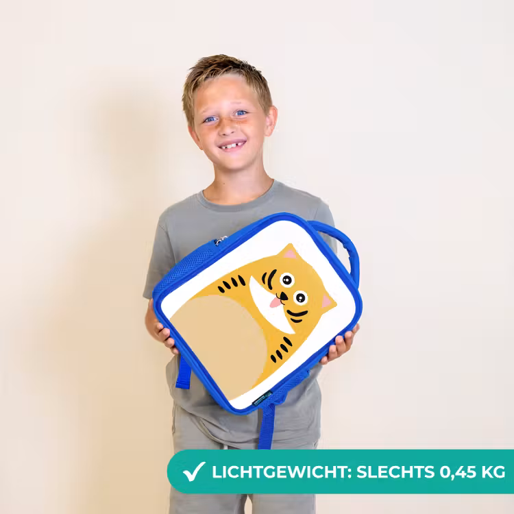 Rugzak kind - blauw - Dierenportret - kat - kinderen — 2