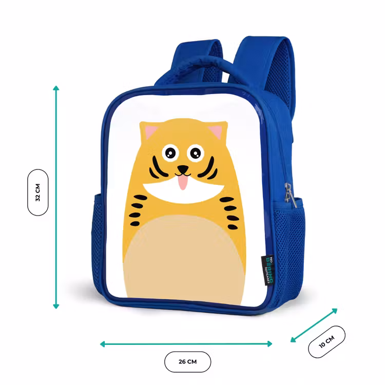 Rugzak kind - blauw - Dierenportret - kat - kinderen — 5