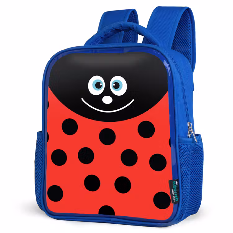 Rugzak kind - blauw - Dierenportret - Lieveheersbeestje - rood — 7