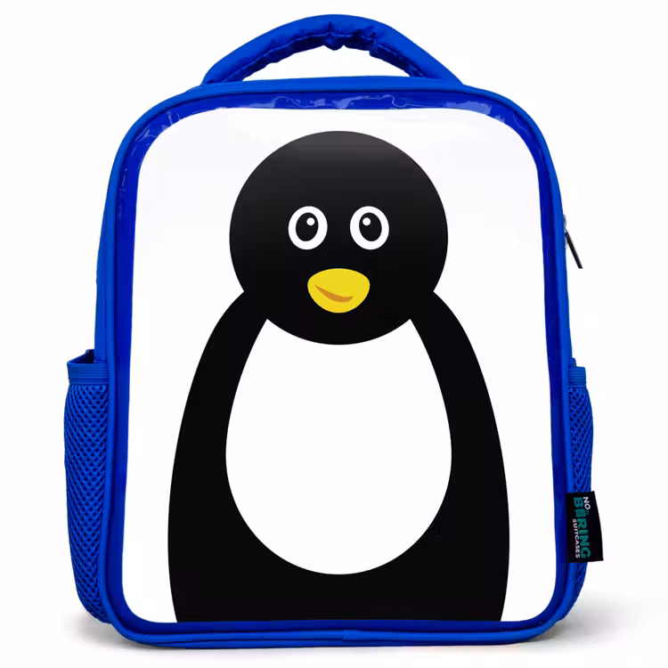 Rugzak kind - blauw - Dierenportret - Pinguïn - kinderen — 1