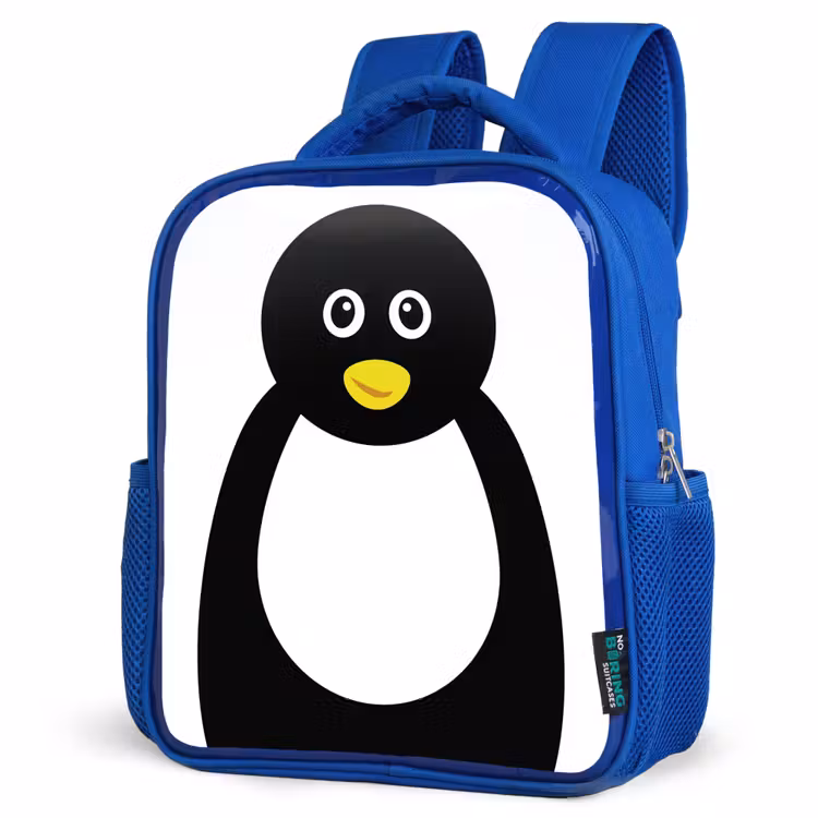 Rugzak kind - blauw - Dierenportret - Pinguïn - kinderen — 7