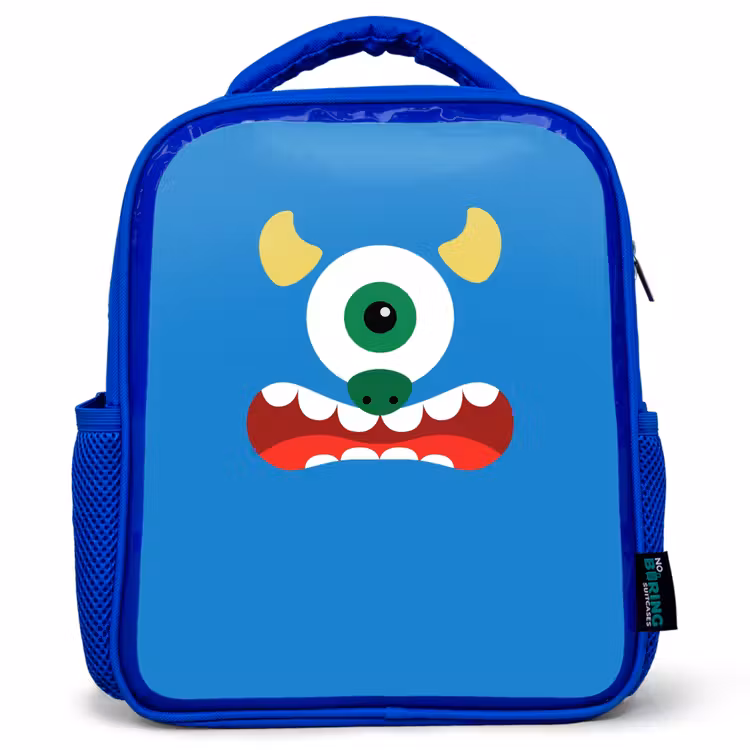 Rugzak kind - blauw - Dierenportret - Monster - blauw — 1