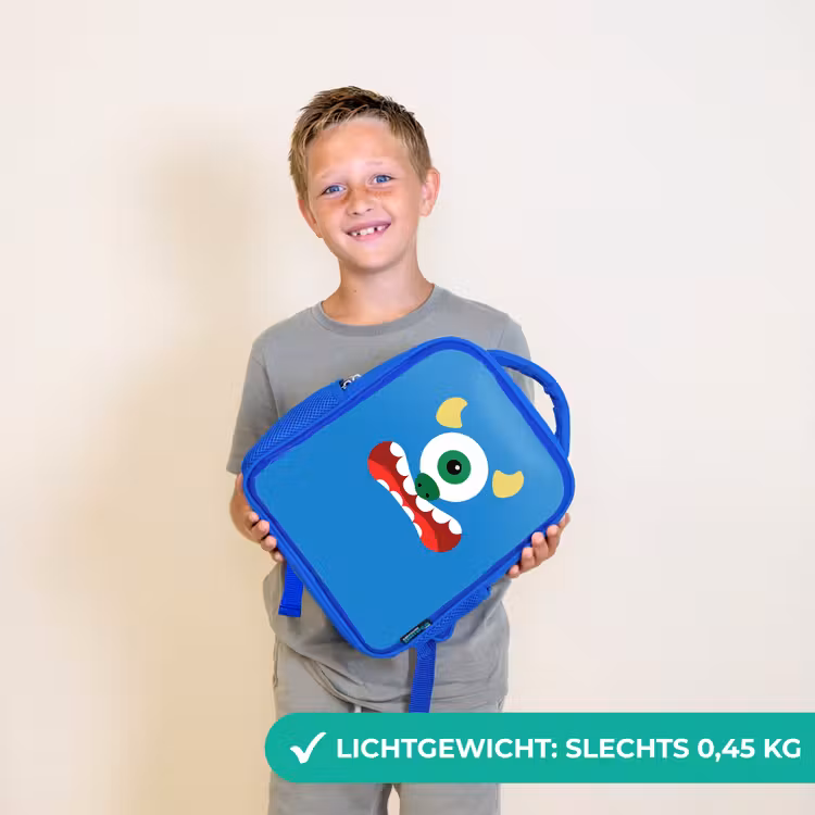Rugzak kind - blauw - Dierenportret - Monster - blauw — 2