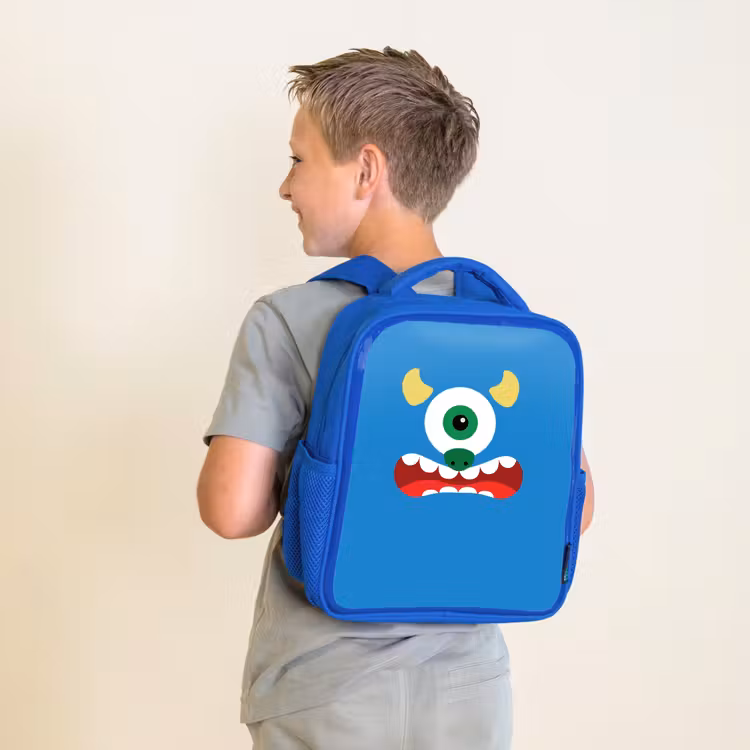 Rugzak kind - blauw - Dierenportret - Monster - blauw — 3