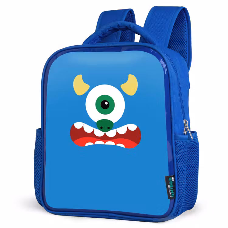 Rugzak kind - blauw - Dierenportret - Monster - blauw — 7