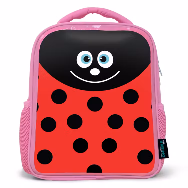 Rugzak kind - roze - Dierenportret - Lieveheersbeestje - rood — 1