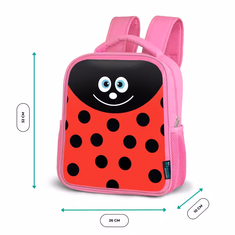Rugzak kind - roze - Dierenportret - Lieveheersbeestje - rood — 3