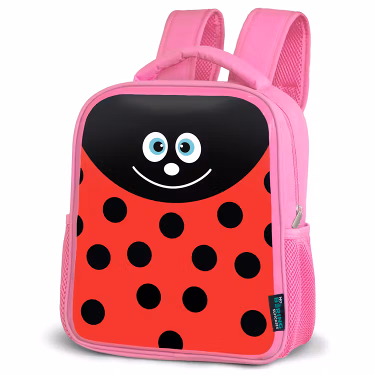 Rugzak kind - roze - Dierenportret - Lieveheersbeestje - rood — 4