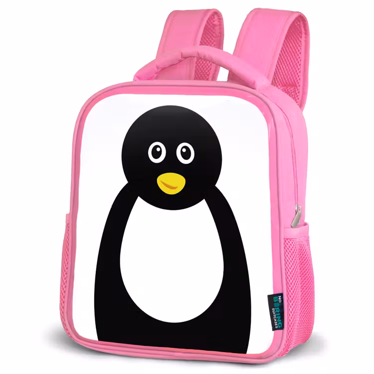 Rugzak kind - roze - Dierenportret - Pinguïn - kinderen — 4