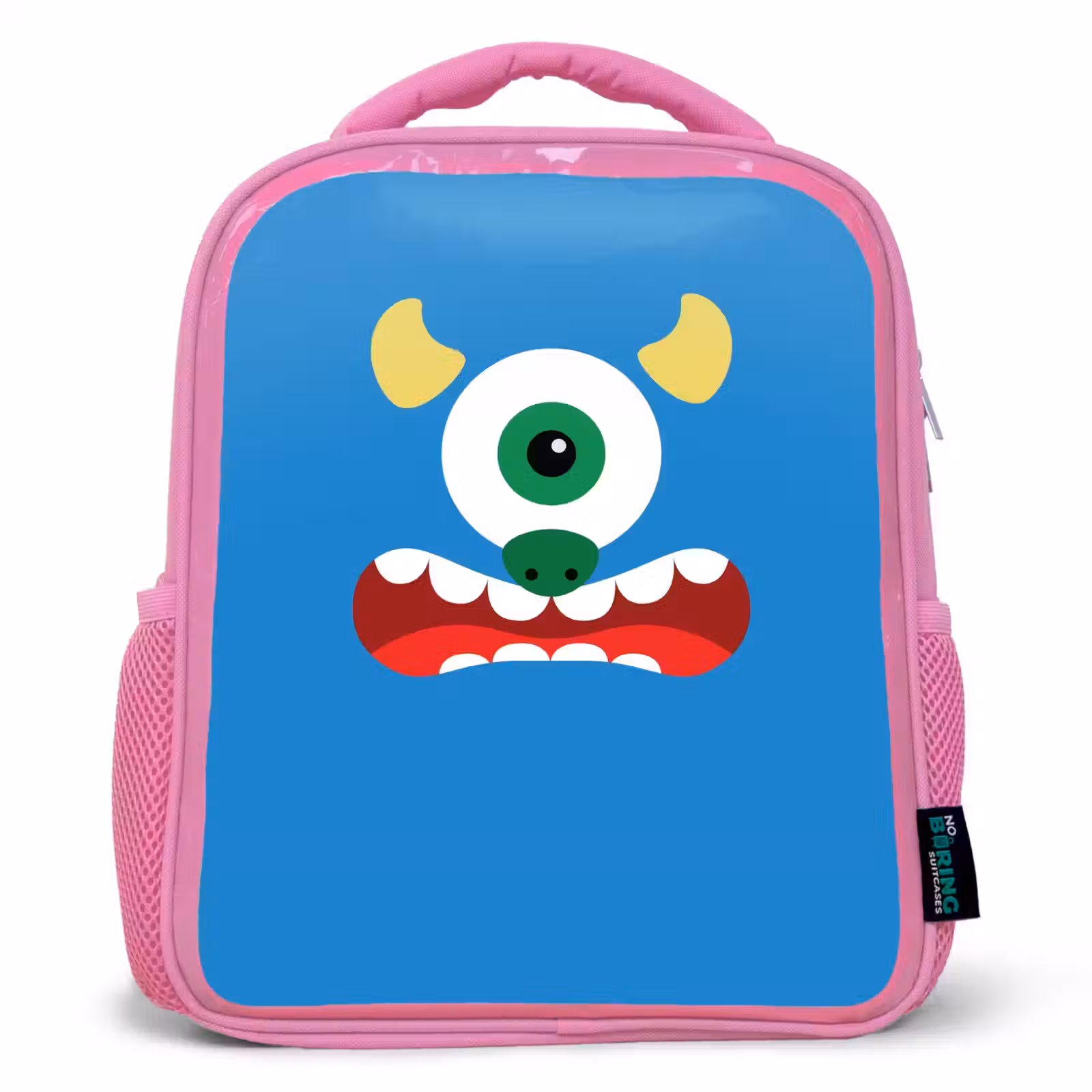 Rugzak kind - roze - Dierenportret - Monster - blauw — 1