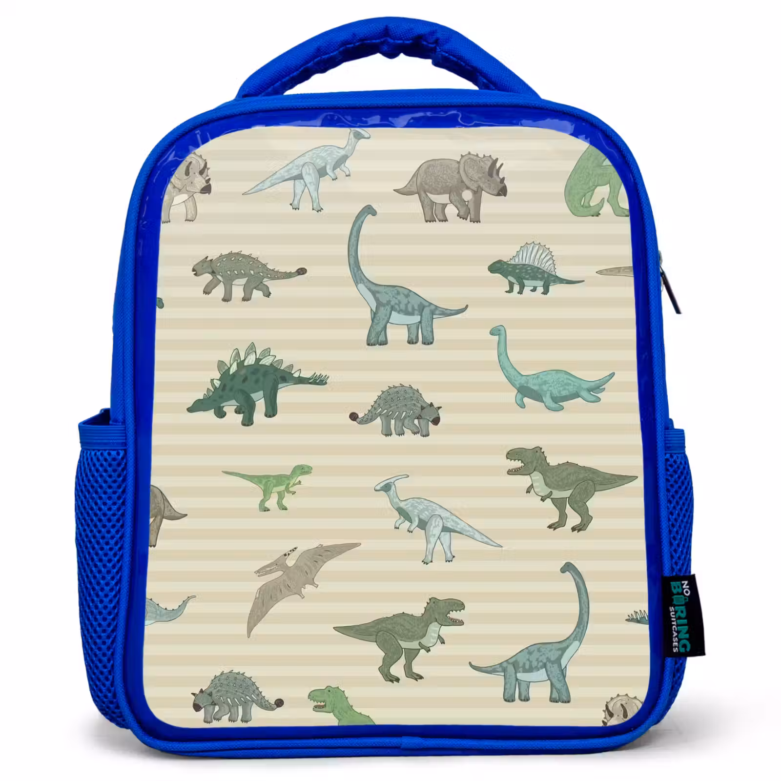Rugzak kind - blauw - Dino - Patroon - Strepen - Groen — 1