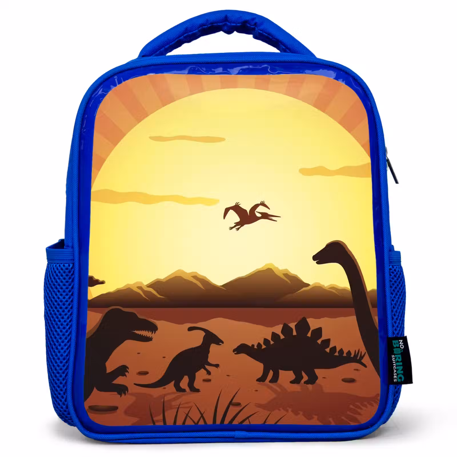 Rugzak kind - blauw - Dino - Zon - Natuur - Tekening - Kinderen - Jongens — 1
