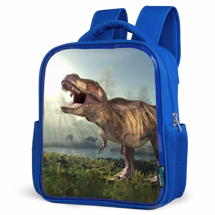 Rugzak kind - blauw - Dino - Gras - Tekening - Kinderen - Jongens — 7