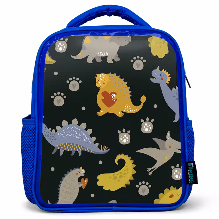 Rugzak kind - blauw - Dino - Kinderen - Patronen - Jongens - Meisjes - Dinosaurus — 1