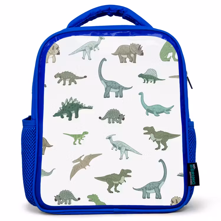 Rugzak kind - blauw - Dino - Patroon - Groen — 1