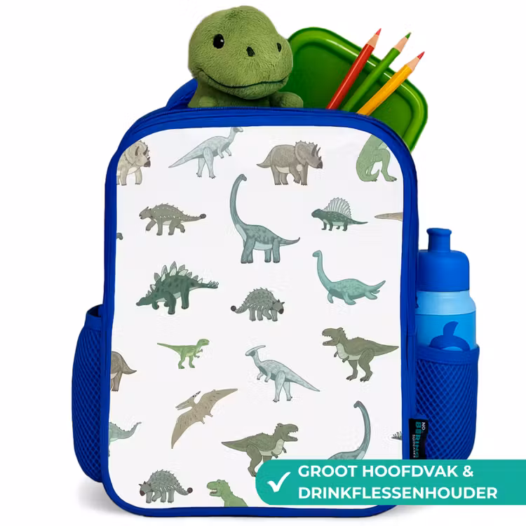 Rugzak kind - blauw - Dino - Patroon - Groen — 6