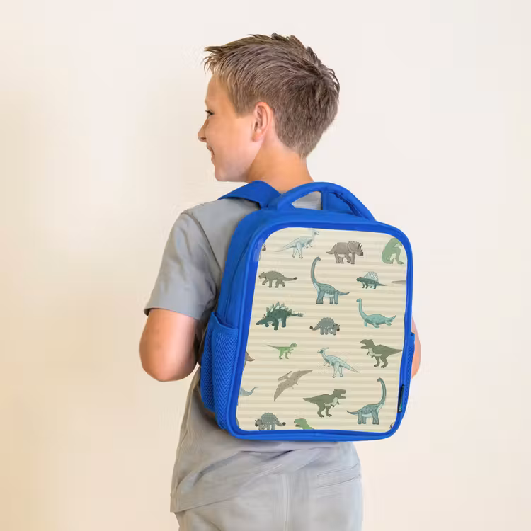 Rugzak kind - blauw - Dino - Patroon - Strepen - Groen — 3