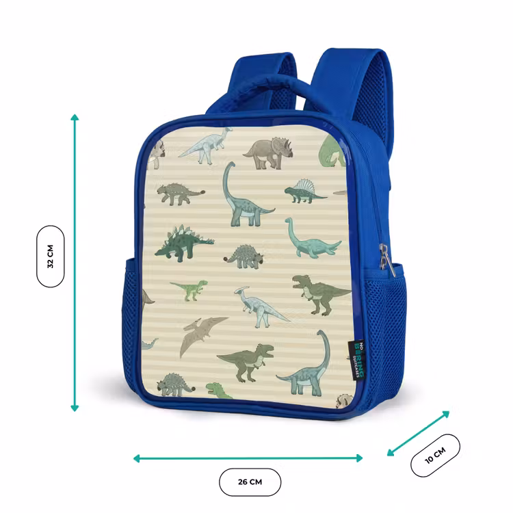 Rugzak kind - blauw - Dino - Patroon - Strepen - Groen — 5