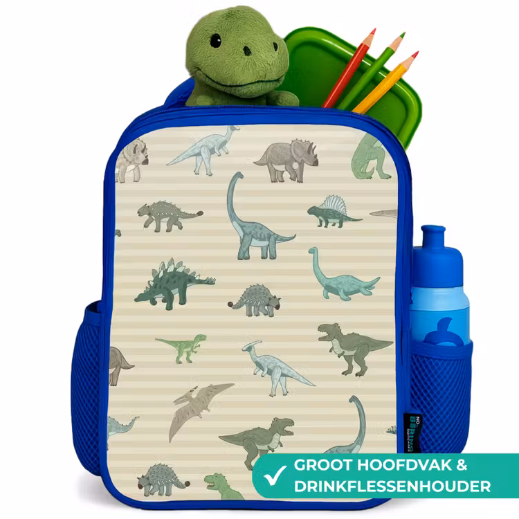 Rugzak kind - blauw - Dino - Patroon - Strepen - Groen — 6
