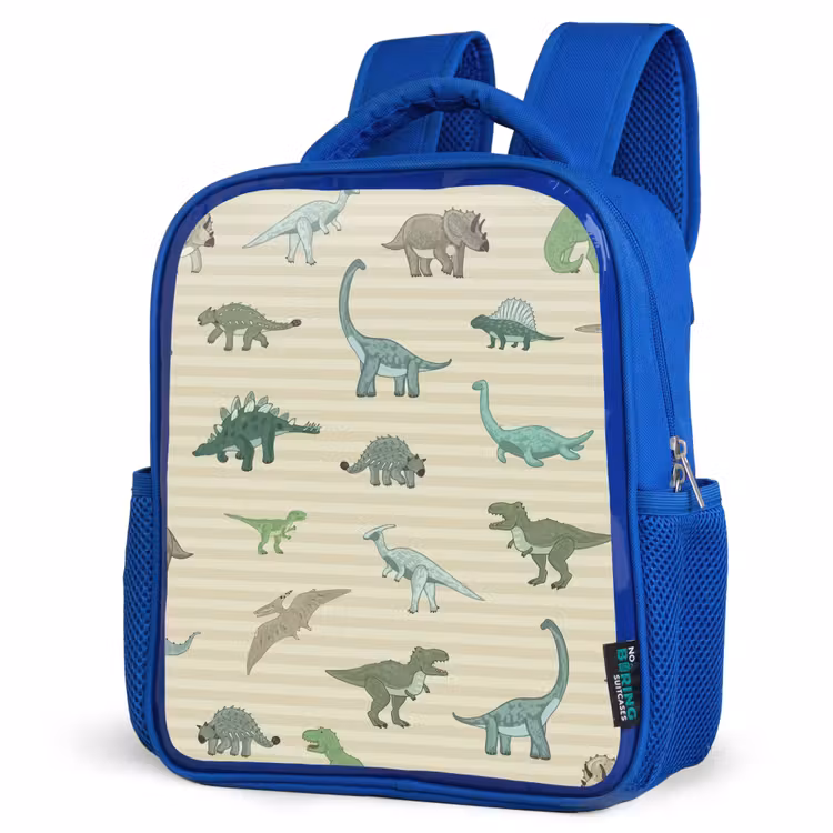 Rugzak kind - blauw - Dino - Patroon - Strepen - Groen — 7