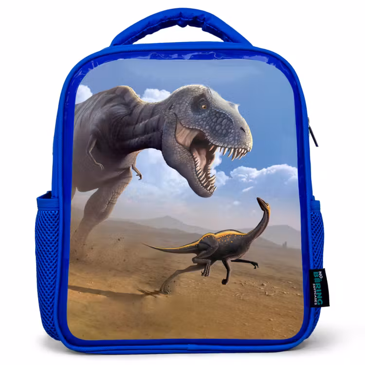 Rugzak kind - blauw - Dino - Wilde dieren - Tekening - Kinderen - Jongens — 1