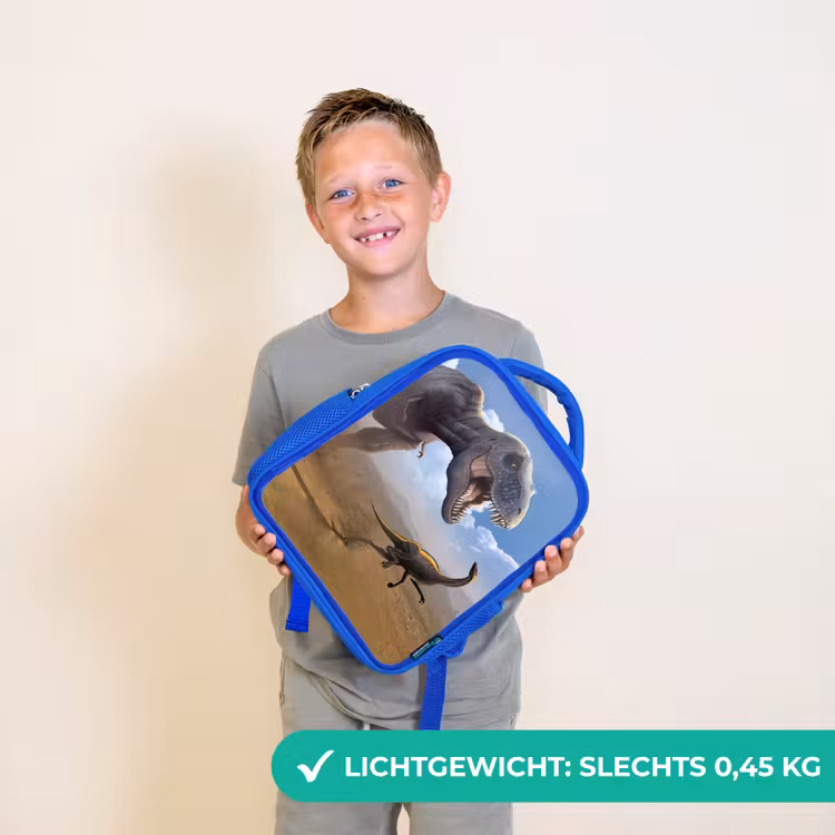Rugzak kind - blauw - Dino - Wilde dieren - Tekening - Kinderen - Jongens — 2