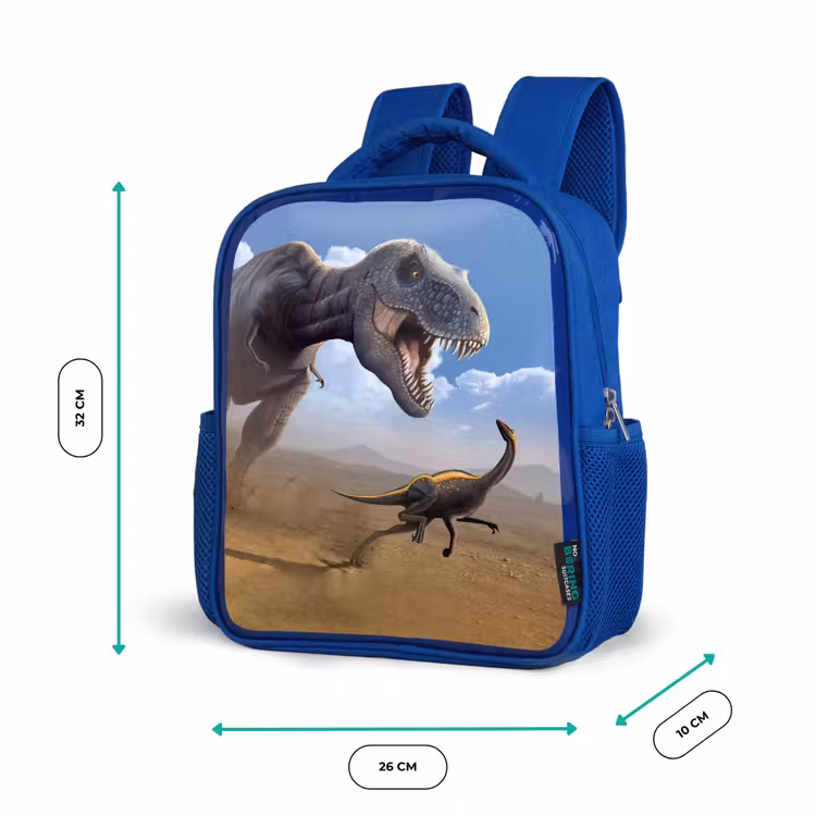 Rugzak kind - blauw - Dino - Wilde dieren - Tekening - Kinderen - Jongens — 5