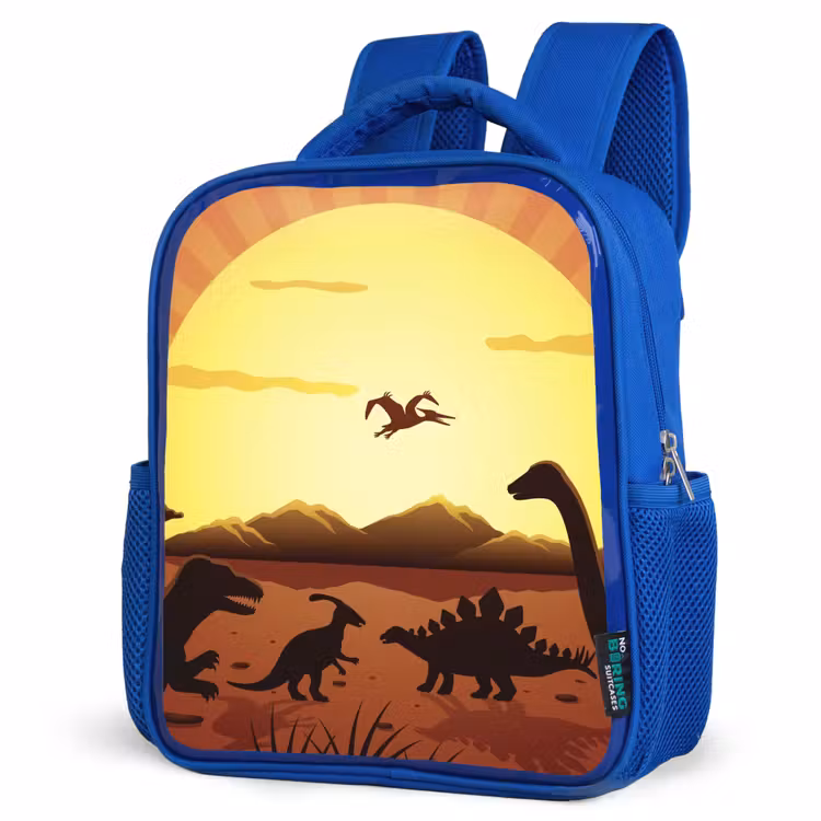 Rugzak kind - blauw - Dino - Zon - Natuur - Tekening - Kinderen - Jongens — 7
