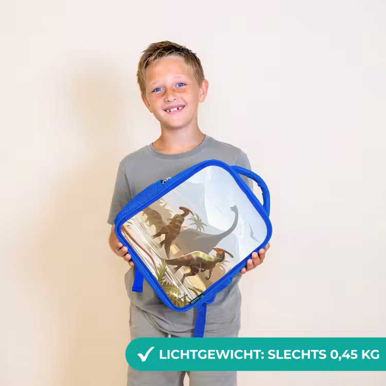 Rugzak kind - blauw - Dinosaurus - Landschap - Tropisch - Kinderen - Jongens — 2