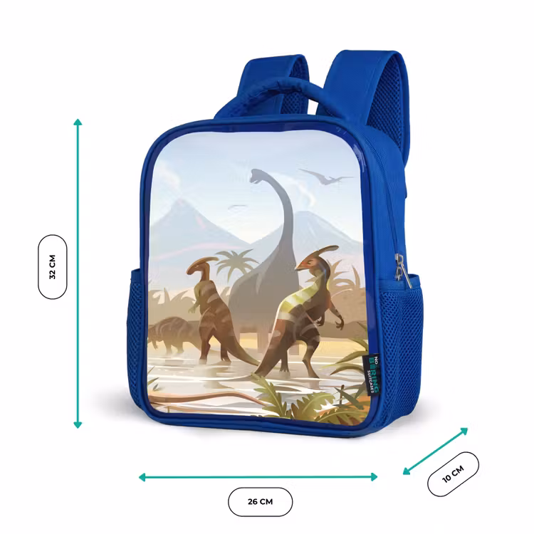 Rugzak kind - blauw - Dinosaurus - Landschap - Tropisch - Kinderen - Jongens — 5