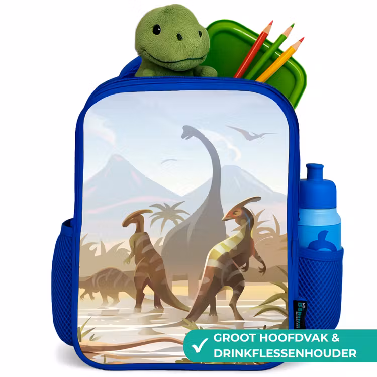 Rugzak kind - blauw - Dinosaurus - Landschap - Tropisch - Kinderen - Jongens — 6