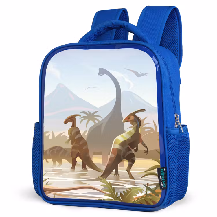 Rugzak kind - blauw - Dinosaurus - Landschap - Tropisch - Kinderen - Jongens — 7