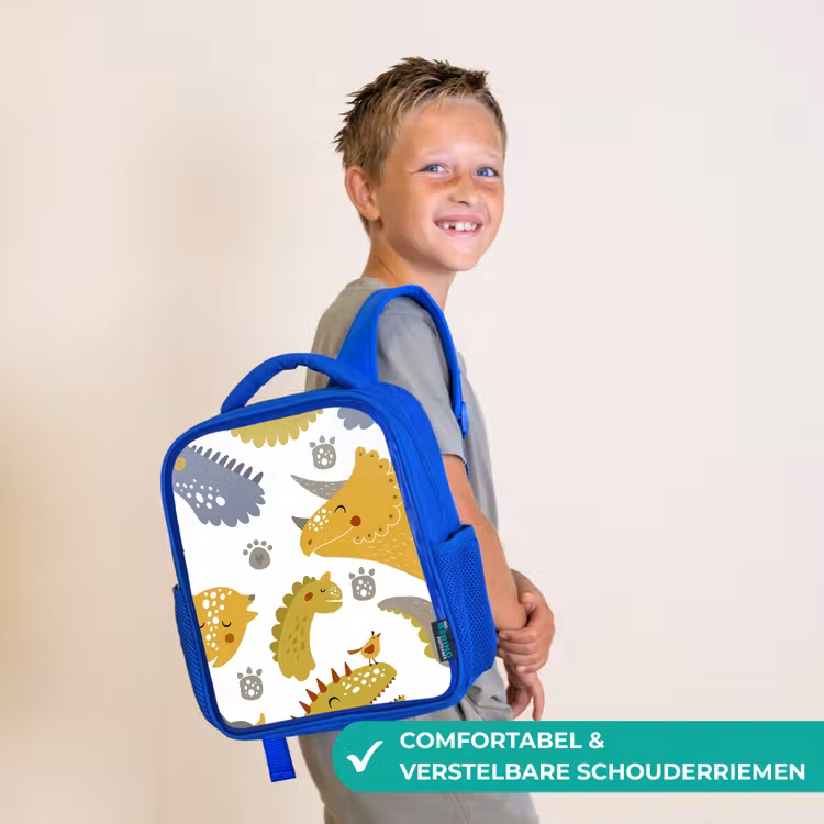 Rugzak kind - blauw - Dinosaurus - Patronen - Jongens - Dino - Kinderen — 4