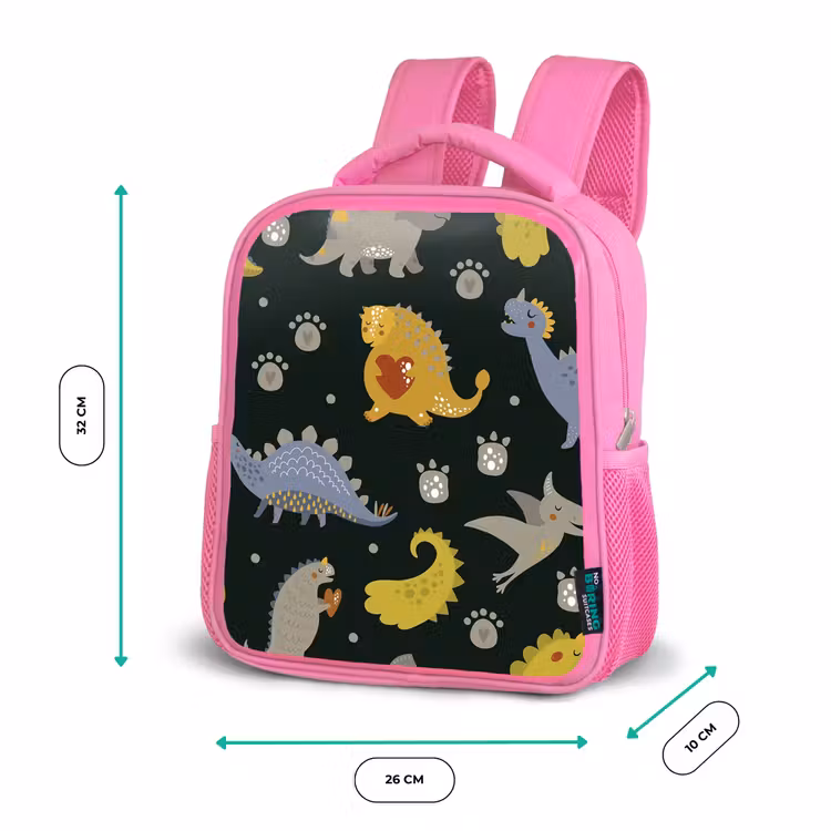 Rugzak kind - roze - Dino - Kinderen - Patronen - Jongens - Meisjes - Dinosaurus — 3