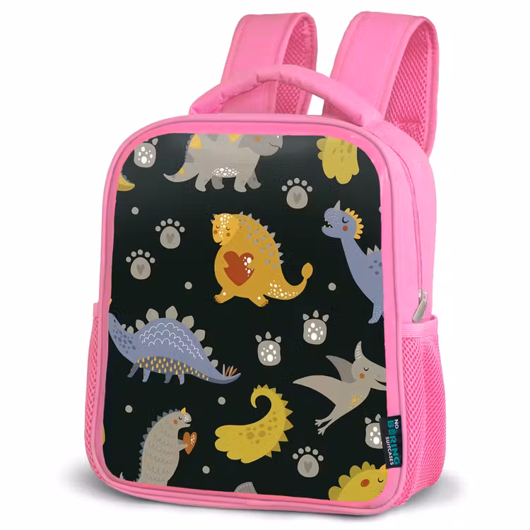 Rugzak kind - roze - Dino - Kinderen - Patronen - Jongens - Meisjes - Dinosaurus — 4