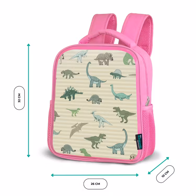 Rugzak kind - roze - Dino - Patroon - Strepen - Groen — 3