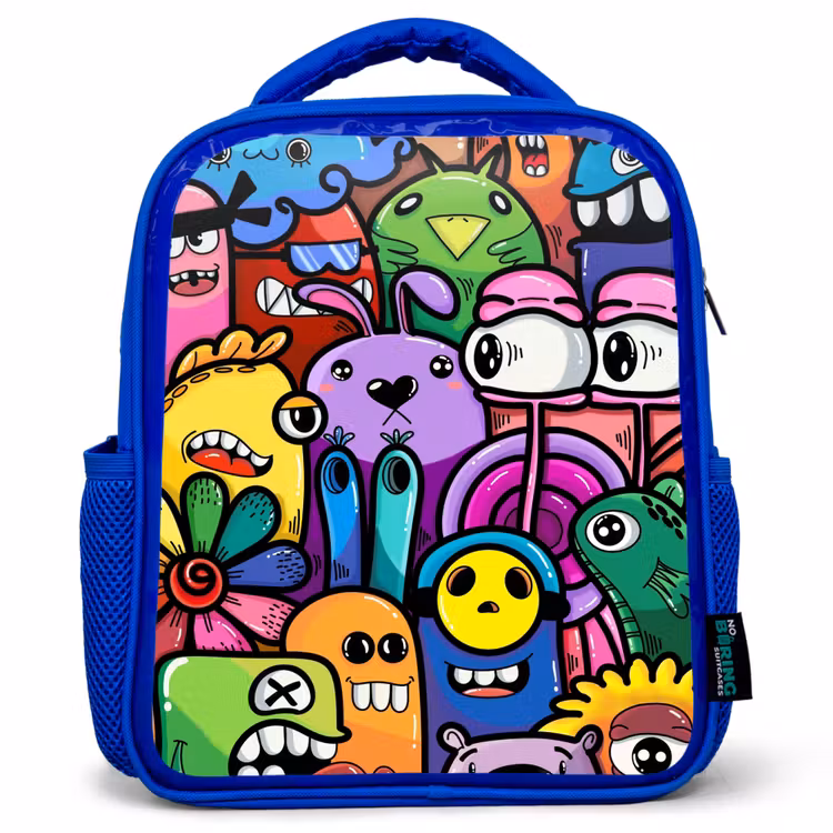 Rugzak kind - blauw - Grappige Monsterbende — 1