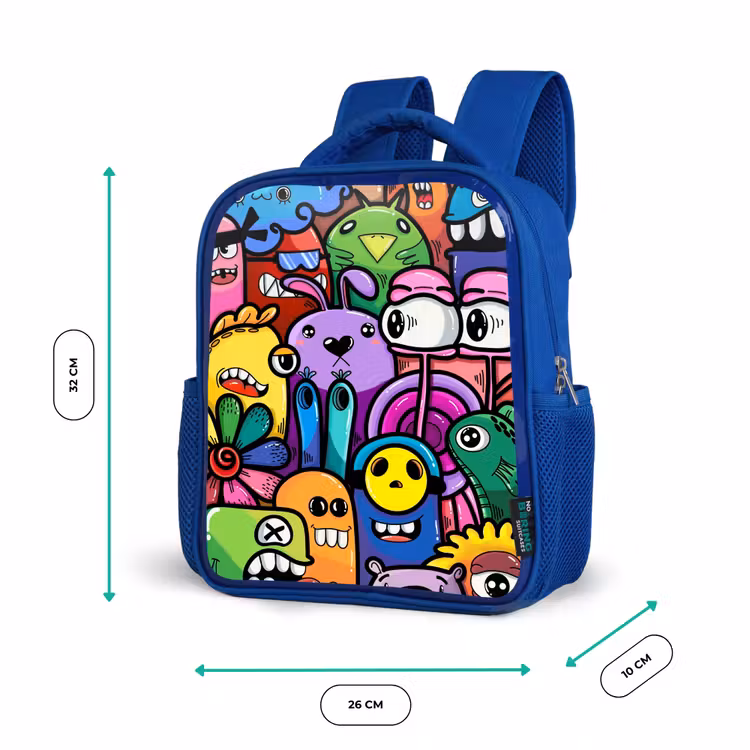 Rugzak kind - blauw - Grappige Monsterbende — 5