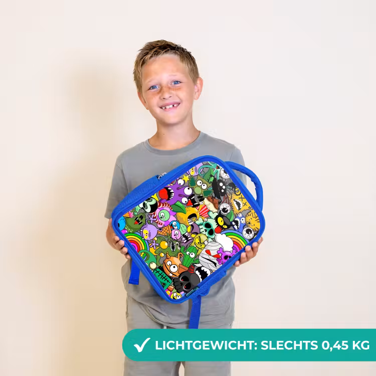 Rugzak kind - blauw - Kleurrijke Monstermix — 2
