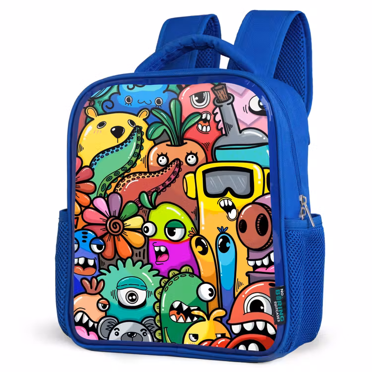 Rugzak kind - blauw - Kleurrijke Monsterparade — 7