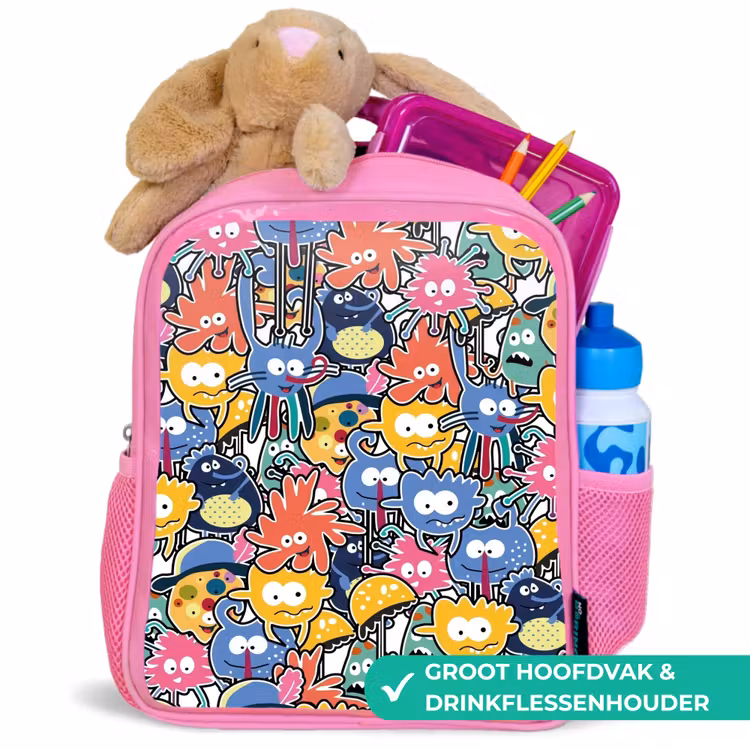 Rugzak kind - roze - Beestjes met Grote Oogjes — 2