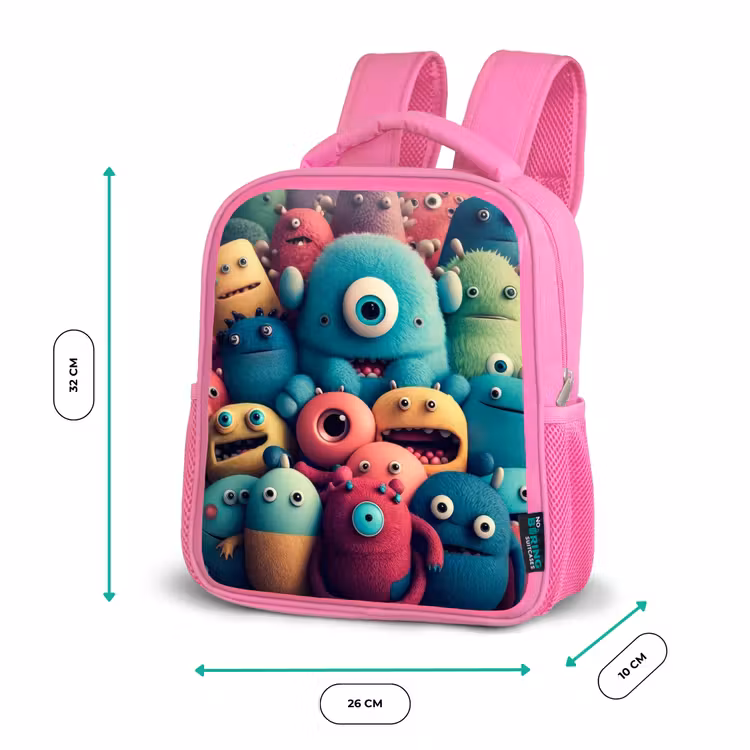 Rugzak kind - roze - Monster Menigte — 3