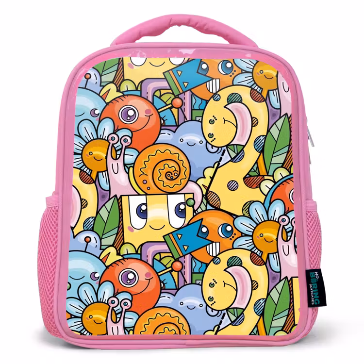 Rugzak kind - roze - Monster met Stippen — 1