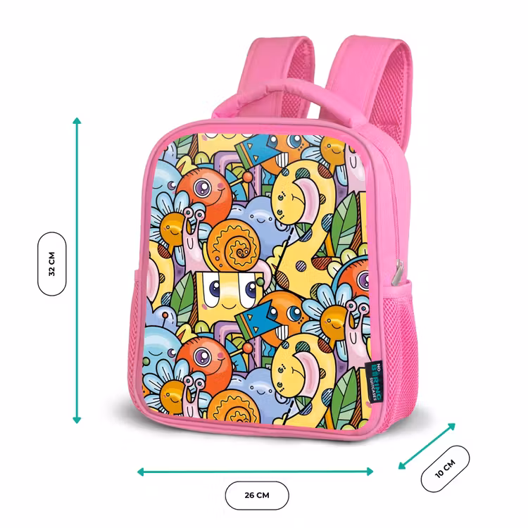 Rugzak kind - roze - Monster met Stippen — 3