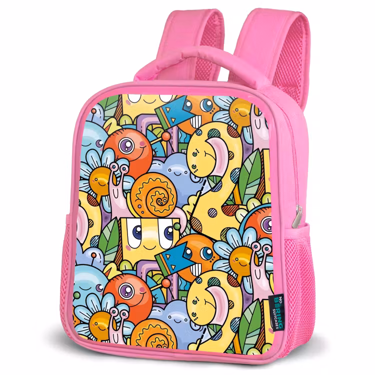 Rugzak kind - roze - Monster met Stippen — 4