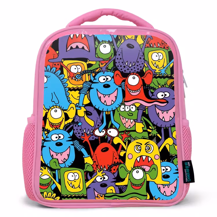 Rugzak kind - roze - Monsters met Felle Kleuren — 1
