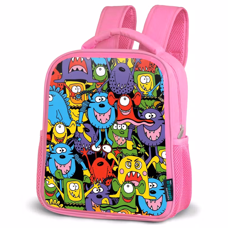 Rugzak kind - roze - Monsters met Felle Kleuren — 4