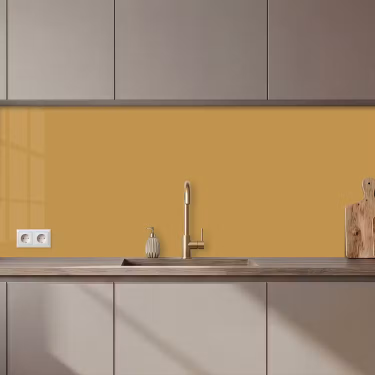Keuken achterwand - Okergeel - Kleur - Herfst - Geel - Effen - Kleuren — 1