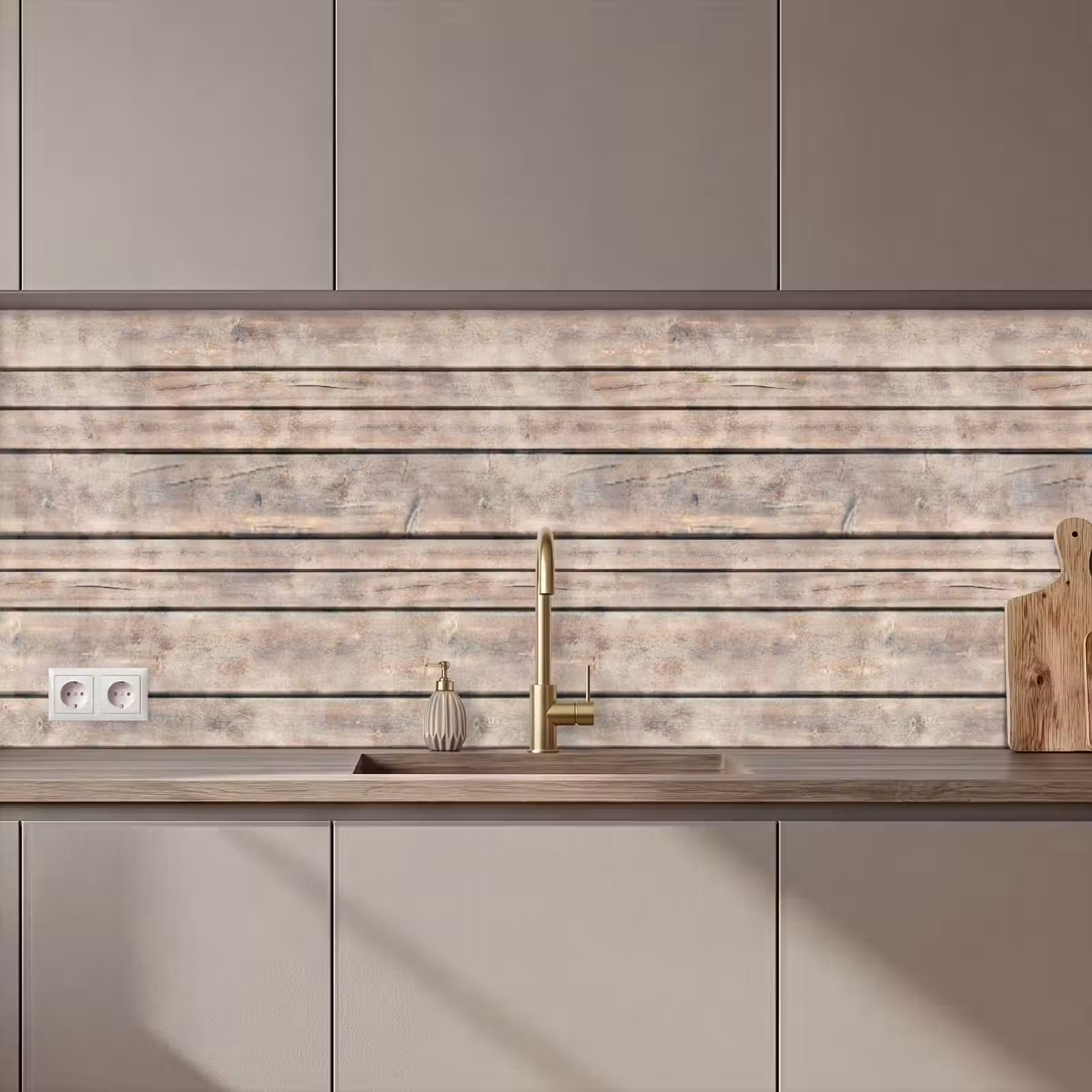 Keuken achterwand - Brocante - Patronen - Hout - Planken — 1