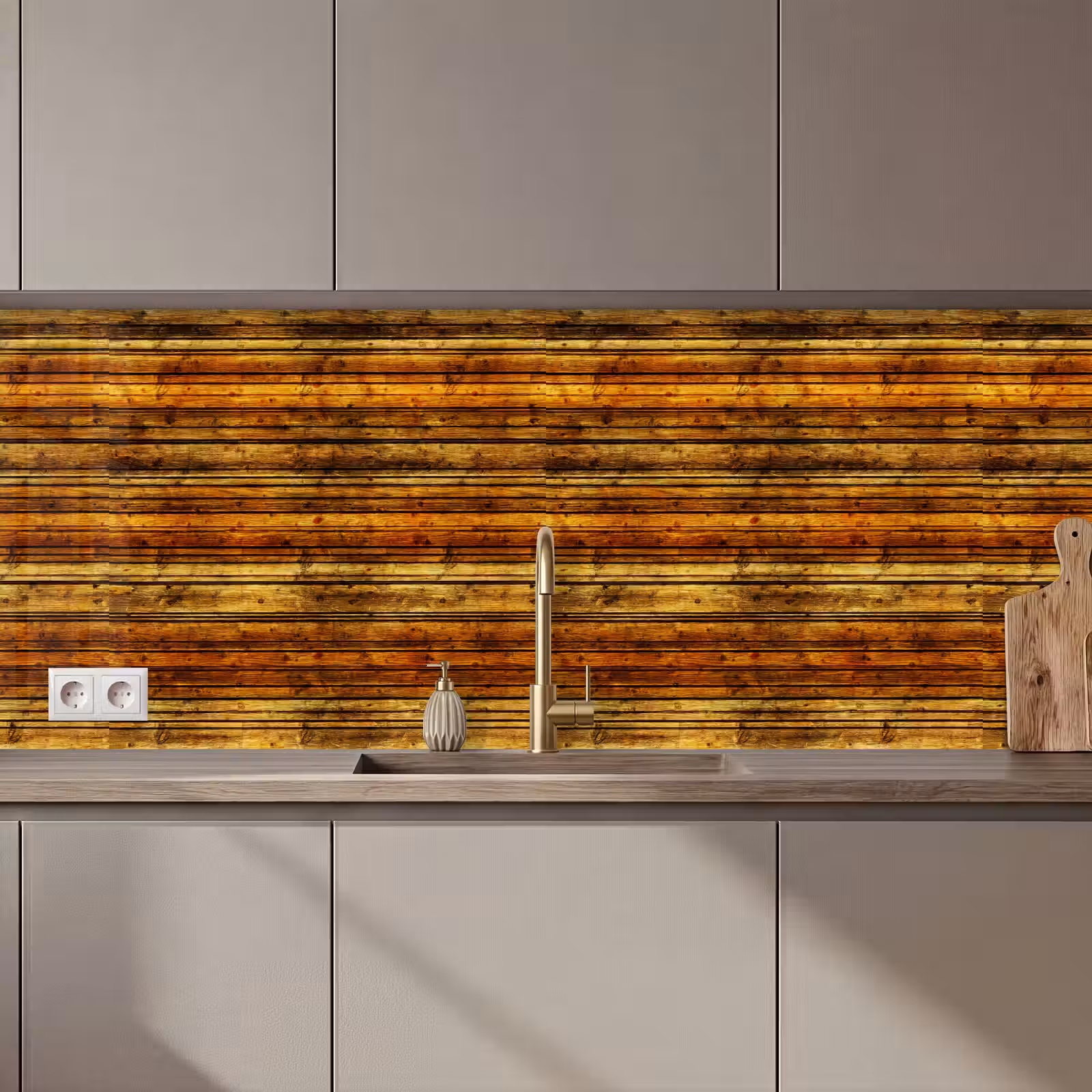 Keuken achterwand - Vintage - Hout - Patronen - Planken — 1